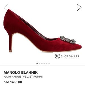 Manolo Blahnik Hangisi velvet 70 mm size 38.5